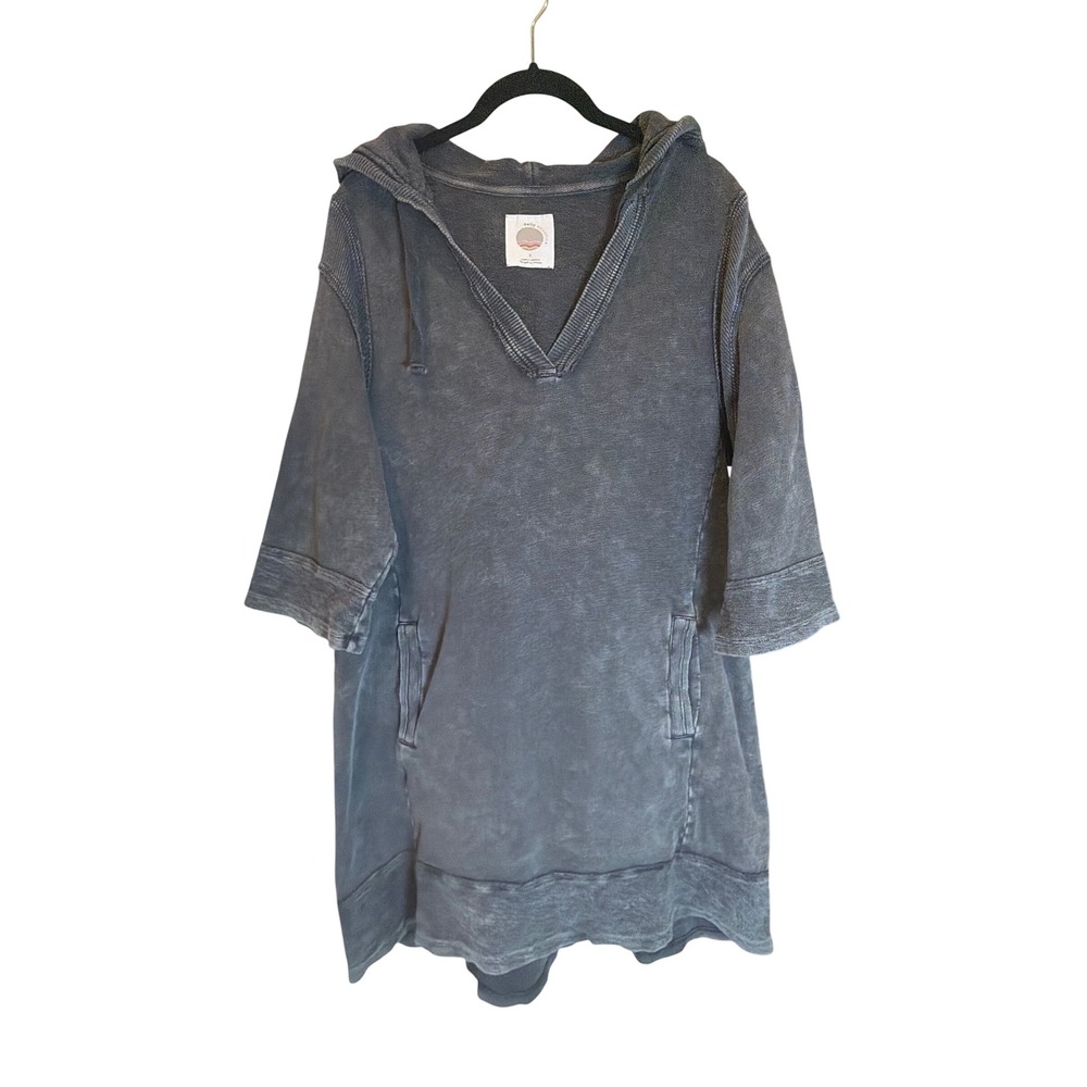 Daily Practice Anthropologie Acid Wash‎ Hooded Tunic Dress Grey Cotton Small